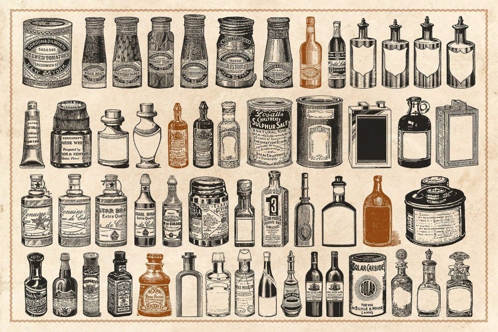 Старинные медицинские бутылочки