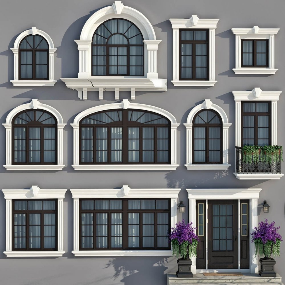 Фасад с арочными окнами