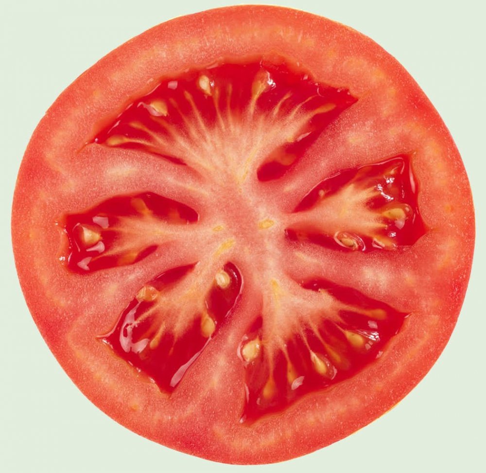 Текстура помидора в разрезе