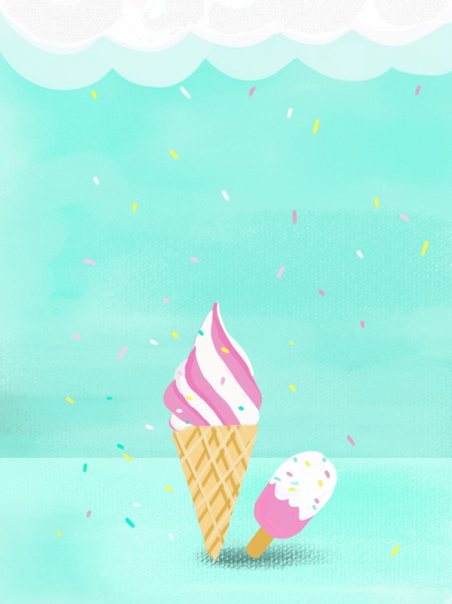 Мороженое на ярком фоне