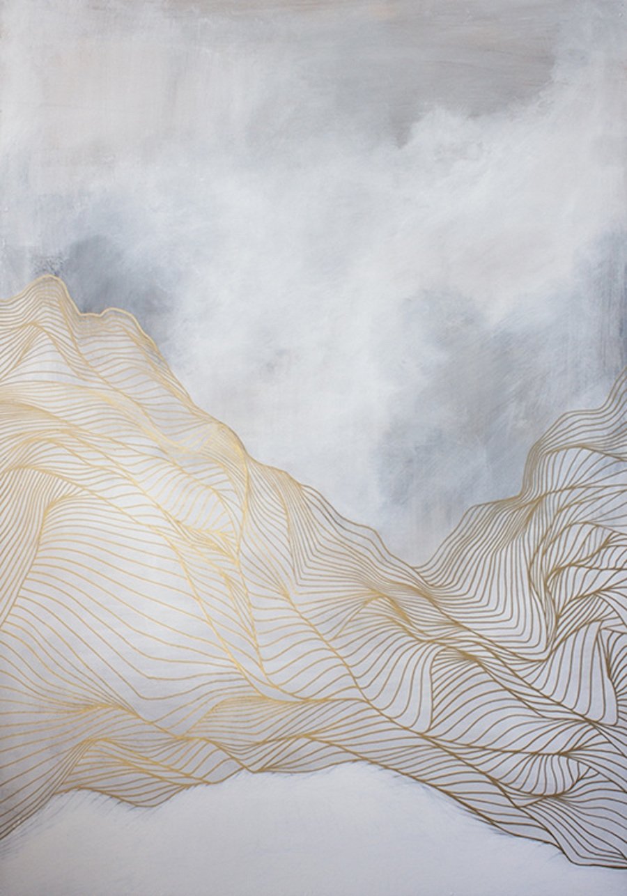 Трейси Ченг абстрактные живопись золотые линии