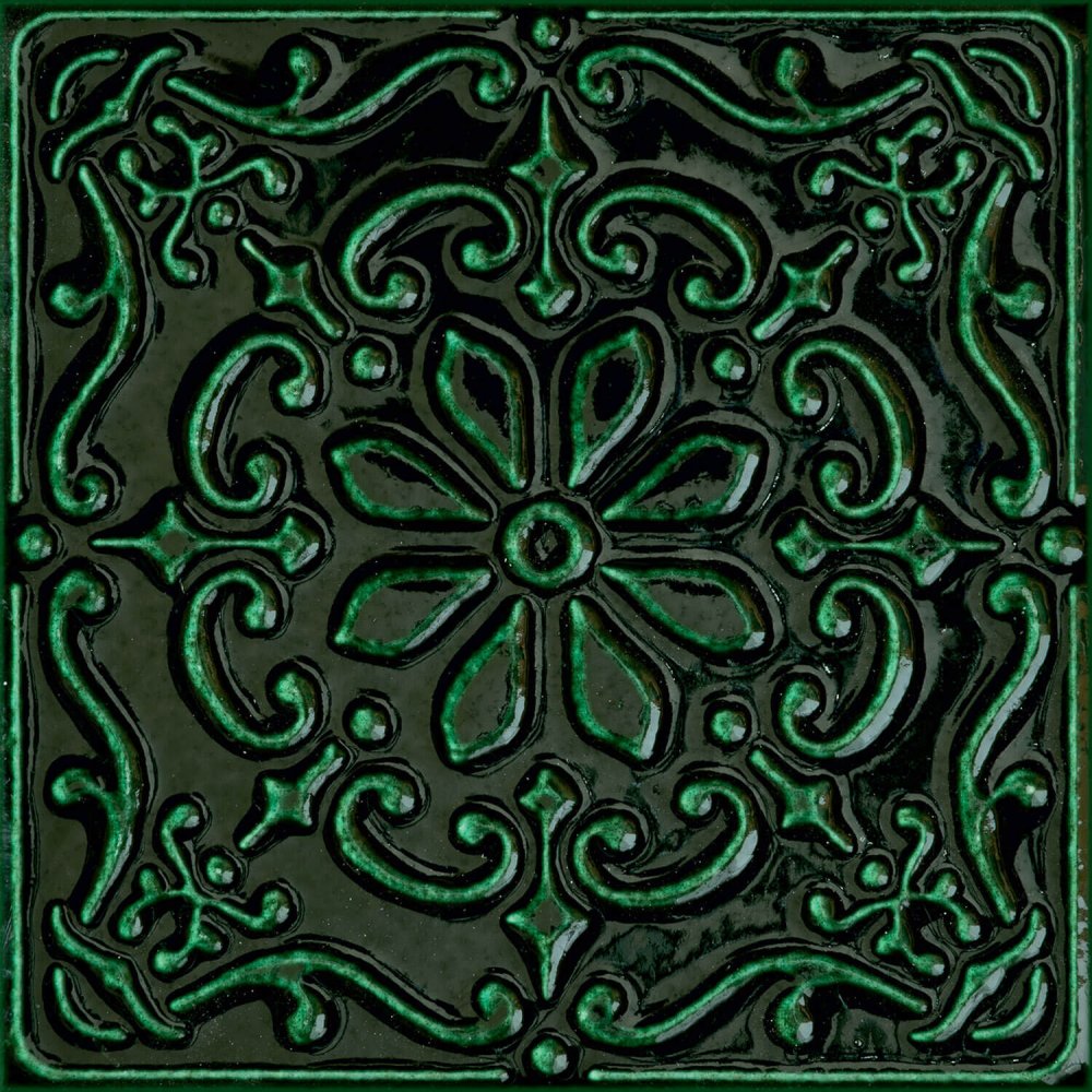 Ssa003 декор Салинас зеленый глянцевый 15х15
