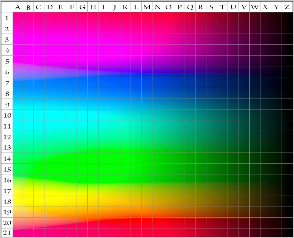 Тест лист для цветного принтера Epson