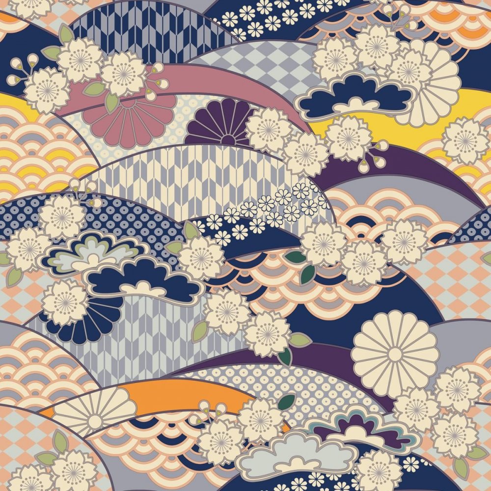 Японский орнамент древней Японии ткань Яеи