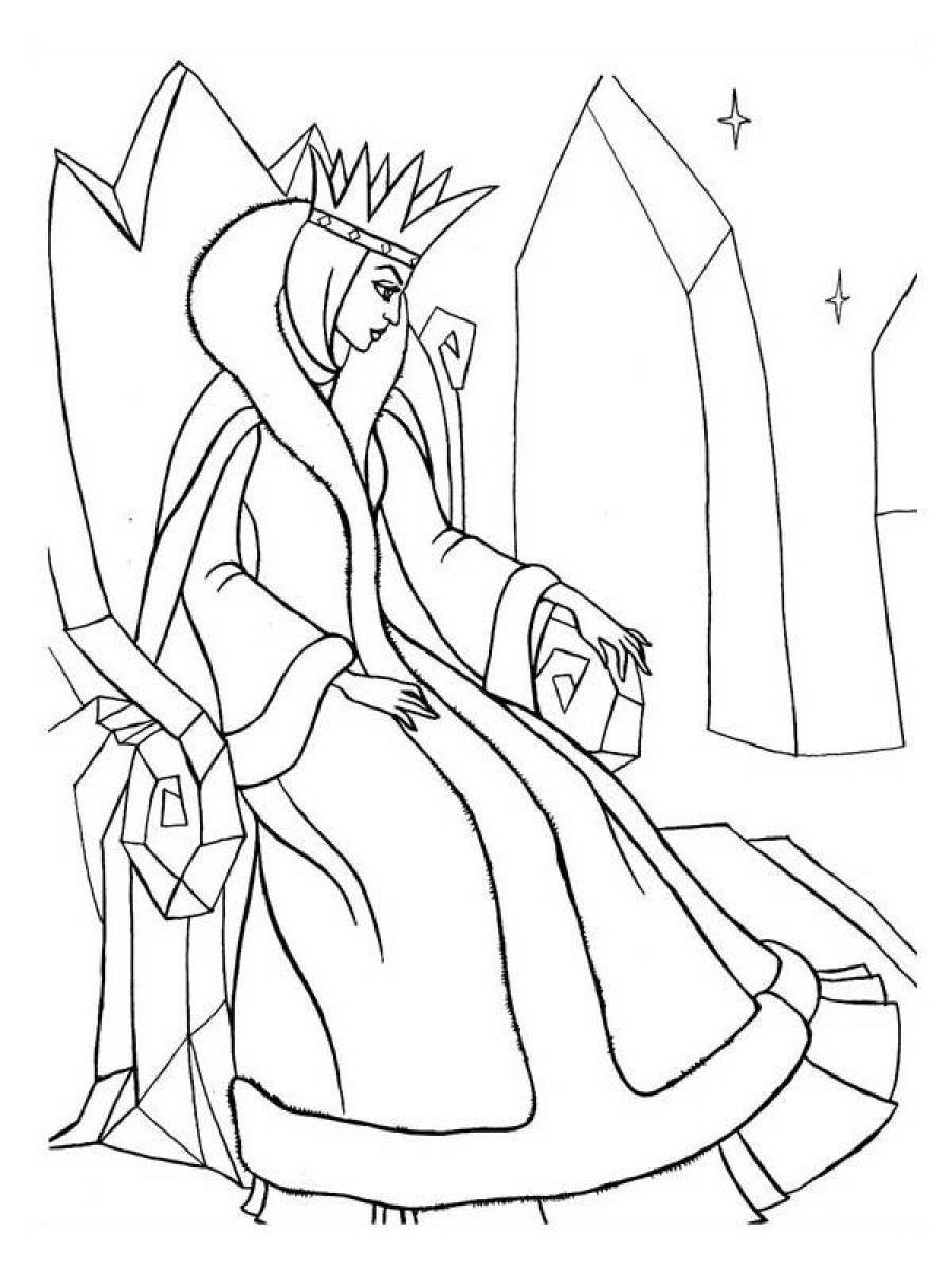 Снежная Королева иллюстрации к сказке 5 класс раскраска