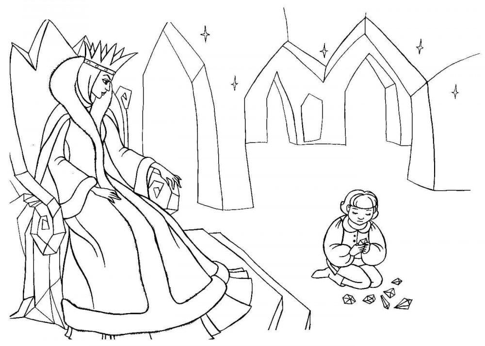 Раскраска Кай из сказки Снежная Королева